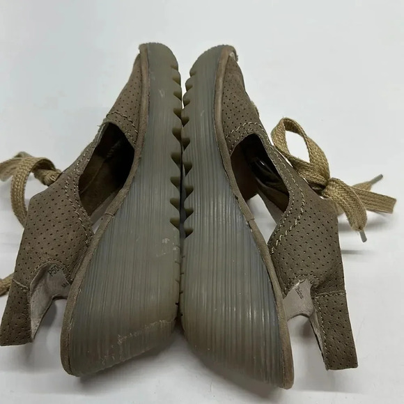 Fly London Ylva Wedges Sandals Open Toe Lace Up Suede Shoes Tan Brown Size 9 - Picture 8 of 10